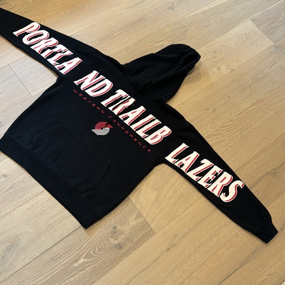 Unk Portland Trail Blazers Black Hoodie L Print NBA - Picture 3 of 14